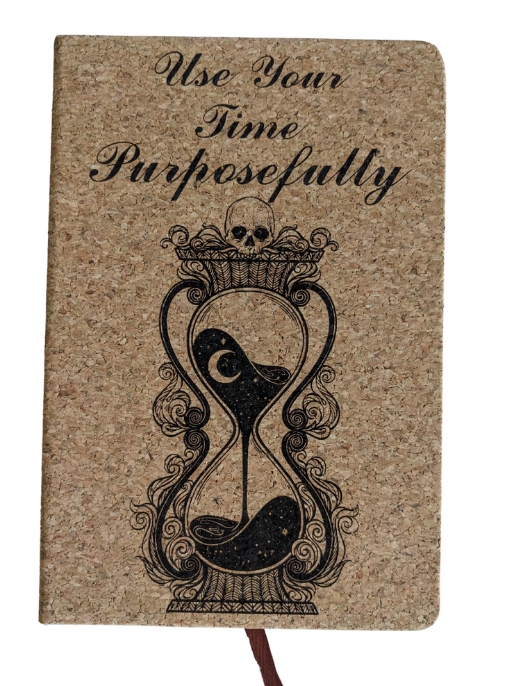 "Use your time purposefully" Personalised Cork Notebook