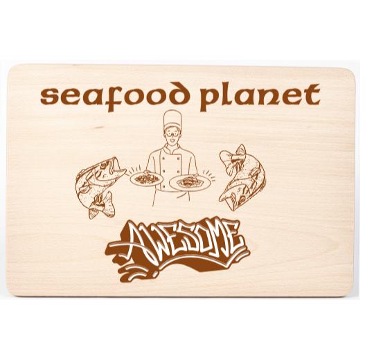 Seafood Planet Chopping Board by Ekhlas Farah