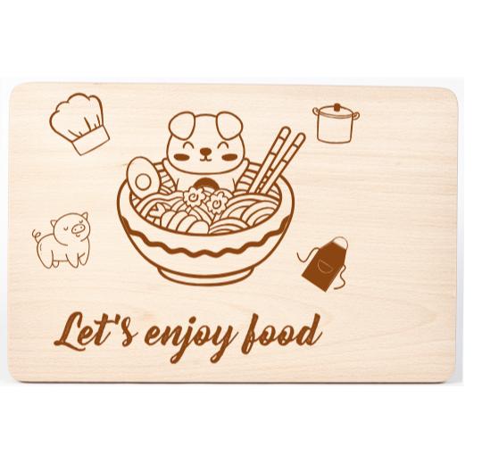 Lets Enjoy Food Chopping Board by Cora