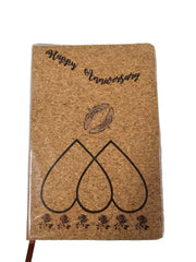 Love in Nature - Personalised vegan cork notebook with anniversary butterflies design