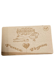 Peace, Love, Vegan - Chopping board
