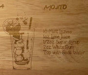 Engraved cocktail chopping board for mixology by Jade