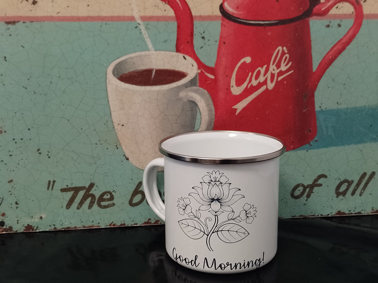 "Good morning" Enamel mug