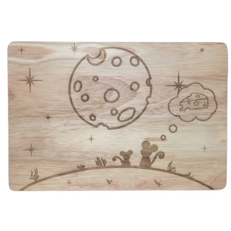 The Moon is Cheese Chopping Board By Mat