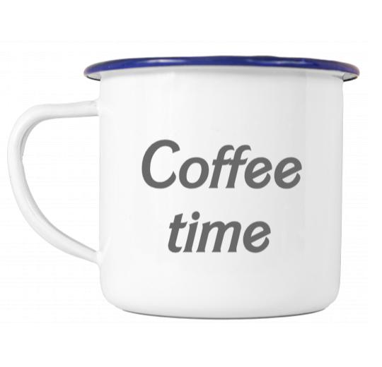 Coffee Time Enamel Mug by Ruoeda