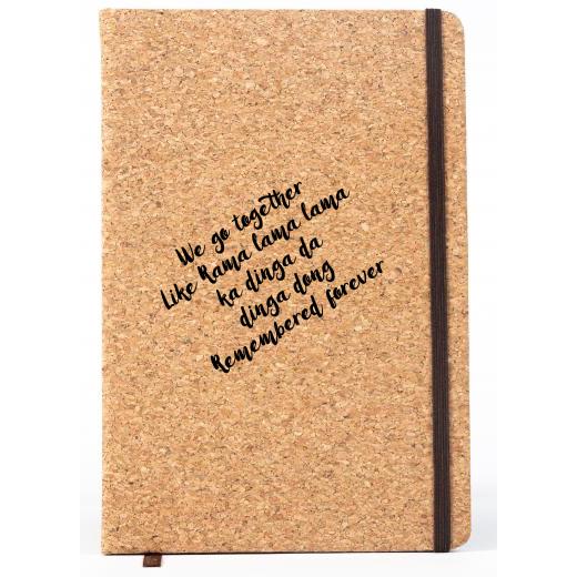 Personalised Lined Notebook- Cork