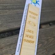 Darren's Friendship Quote Wooden Engraved Bookmark