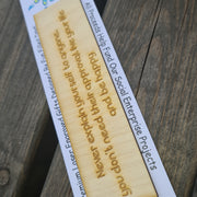 Jenny's Happiness Quote Wooden Engraved Bookmark