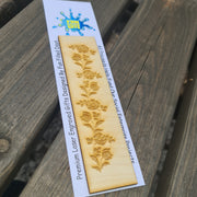Tina's Beautiful Floral Wooden Engraved Bookmark