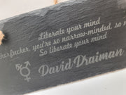 Engraved Lyric Slate Decor Sign Lyrics From Disturbed Song 'Liberate'