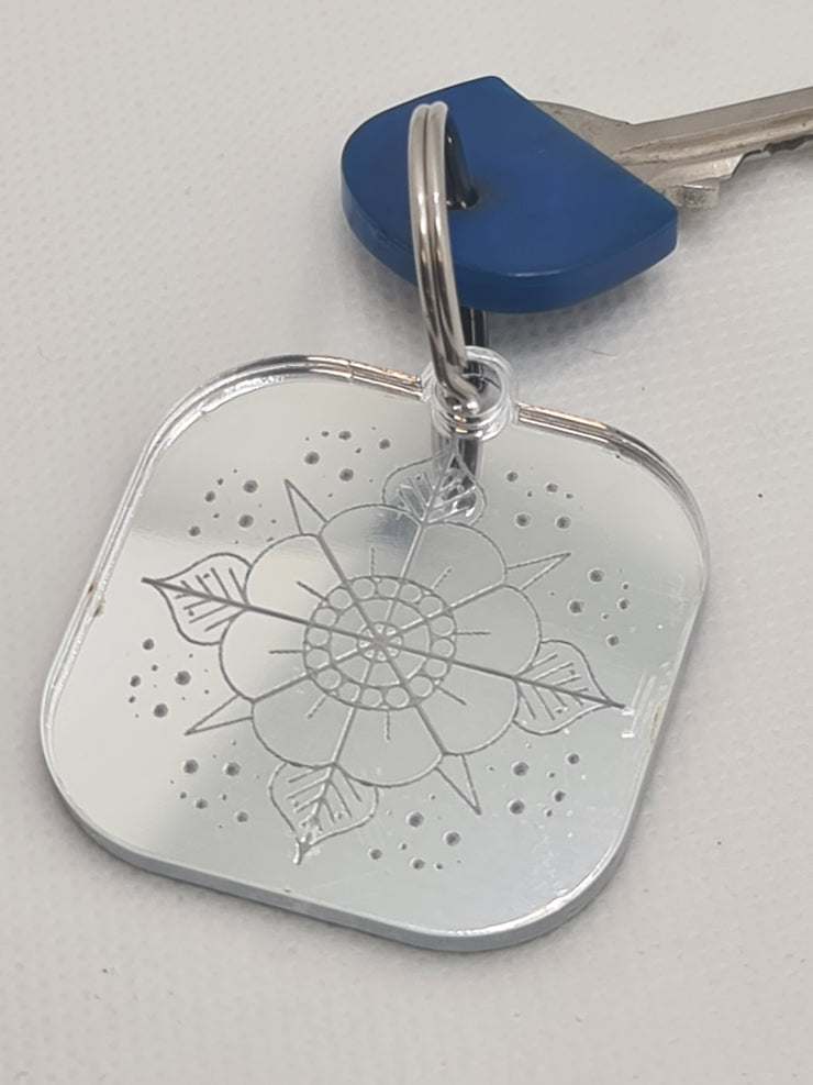 Because She Deserves Something Special, Silver Mirrored Acrylic Engraved Keyring