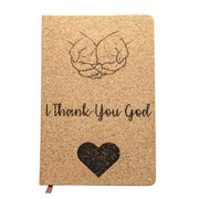 Cork notebook with christian design