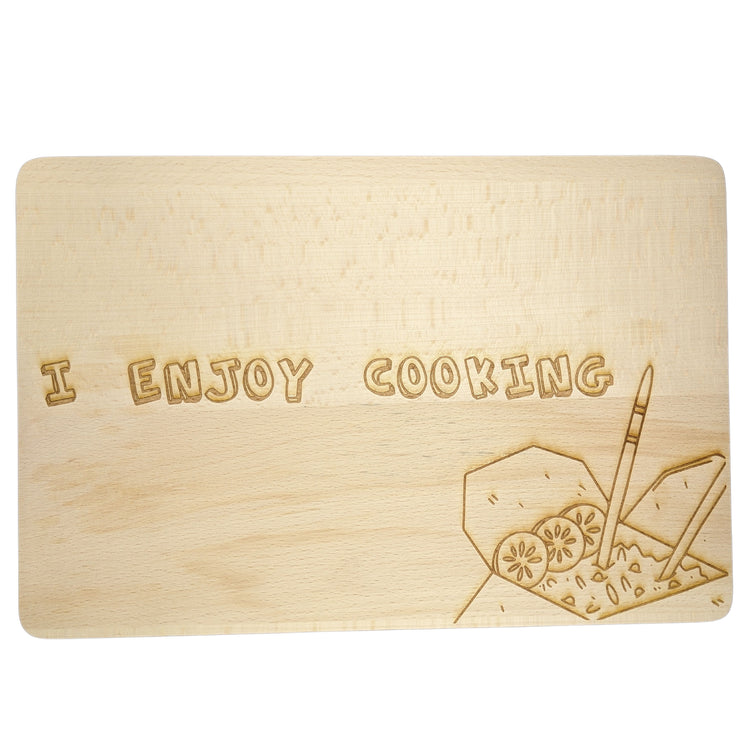 "I enjoy cooking" chopping board