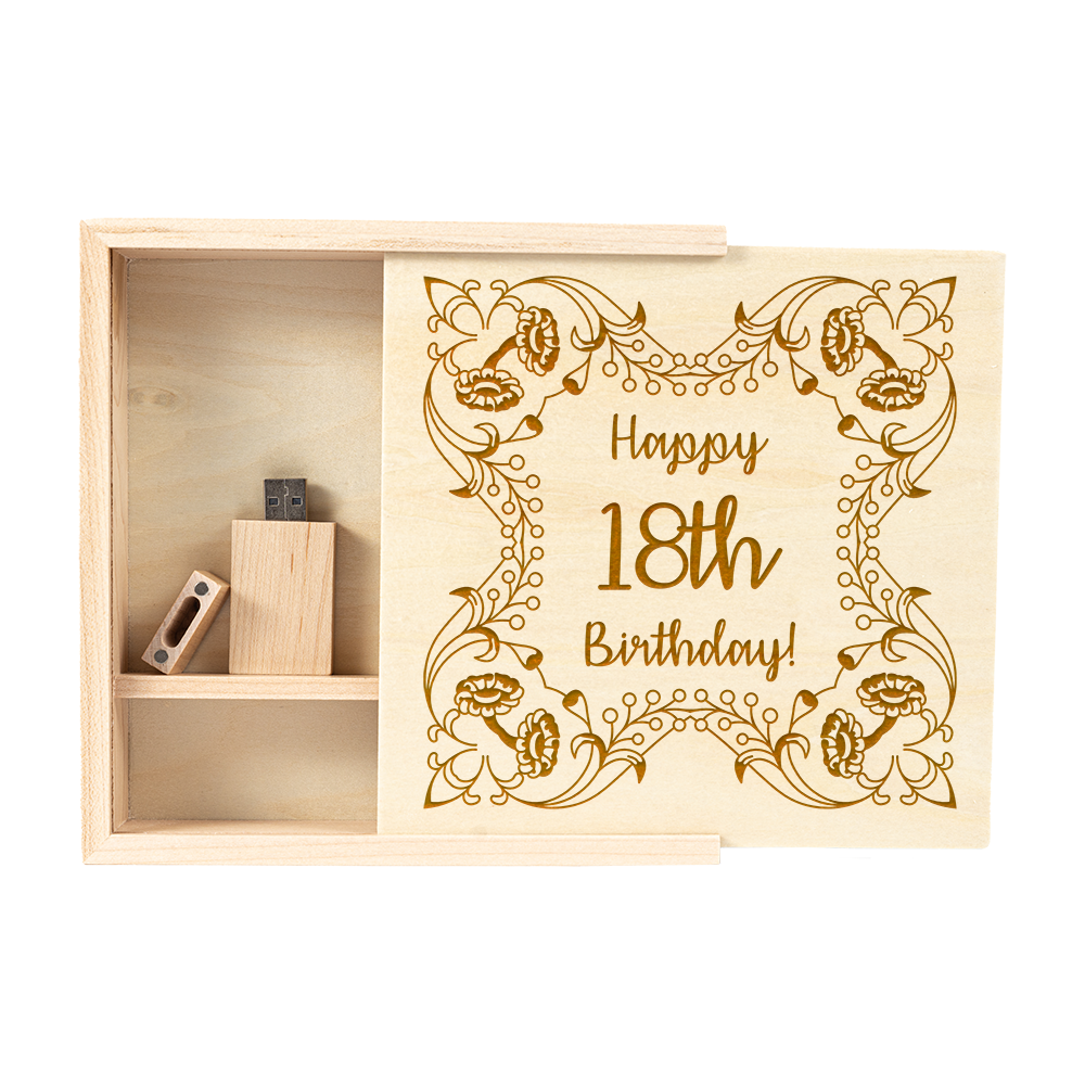 Personalised Wood Memory Box and USB – makelasergifts
