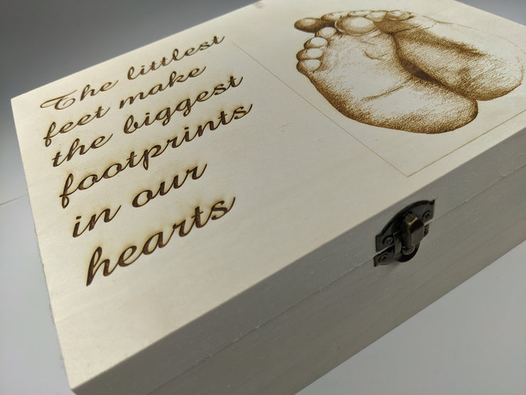 Wooden Keepsake Box Ideal As A Memory Box / Gift Box For Baby Shower