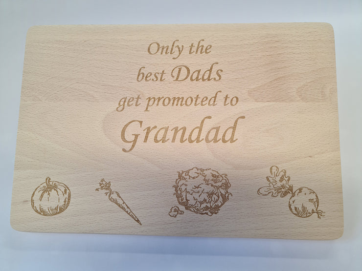 Unique Engraved Chopping or Cheese Board for a Devoted Grandad