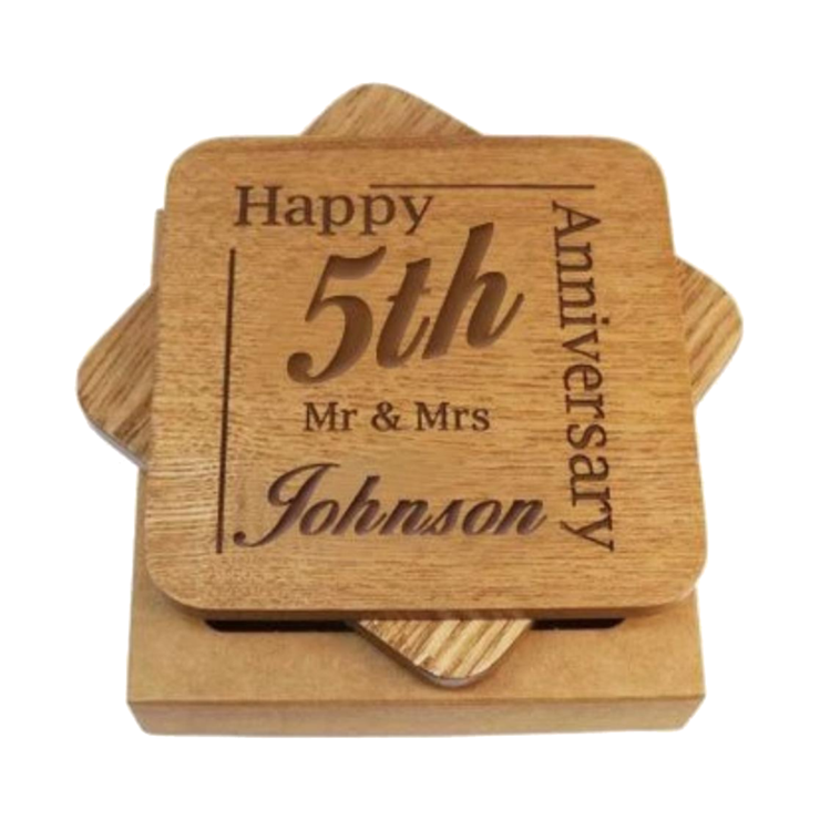Customised Personalised Wood Coaster